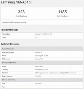 samsung a51 processor details