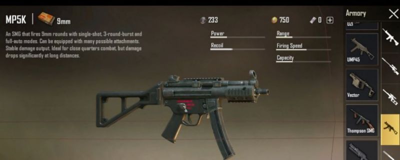 PUBG MP5K gun
